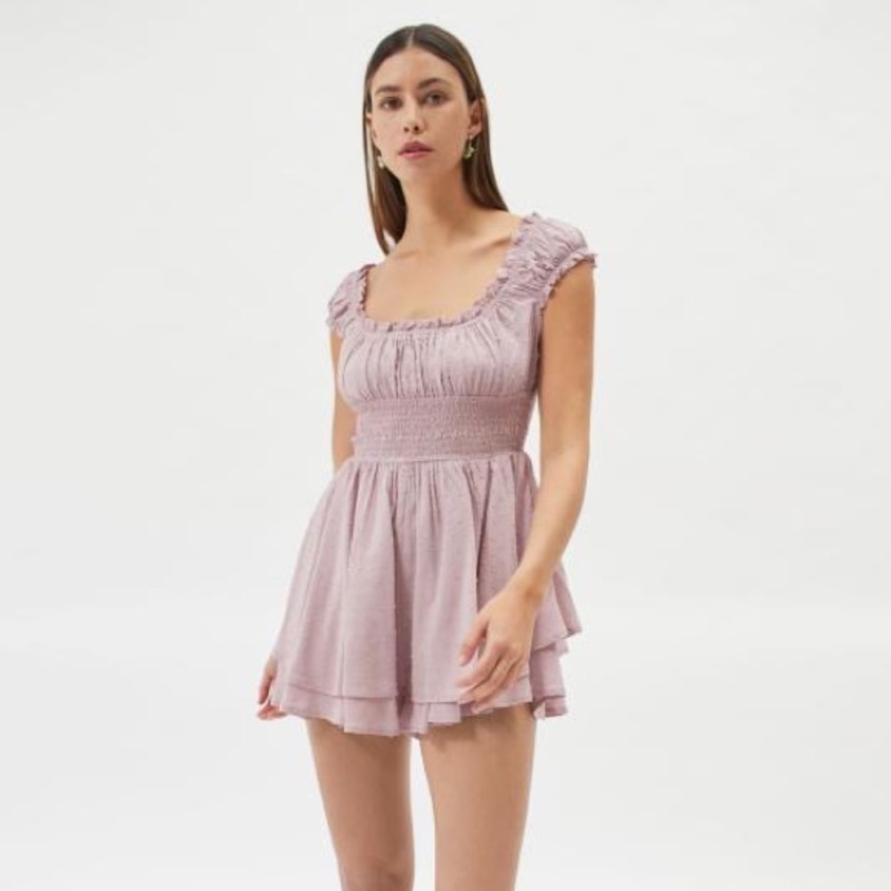 UO Rosie Smocked Tiered Ruffle Romper